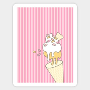 Icecream Gravity Strawberry Sticker